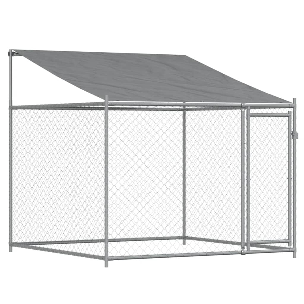 Cage Pour Chien Avec Toit Et Porte Gris 12X2X2M Acier Galvanisé