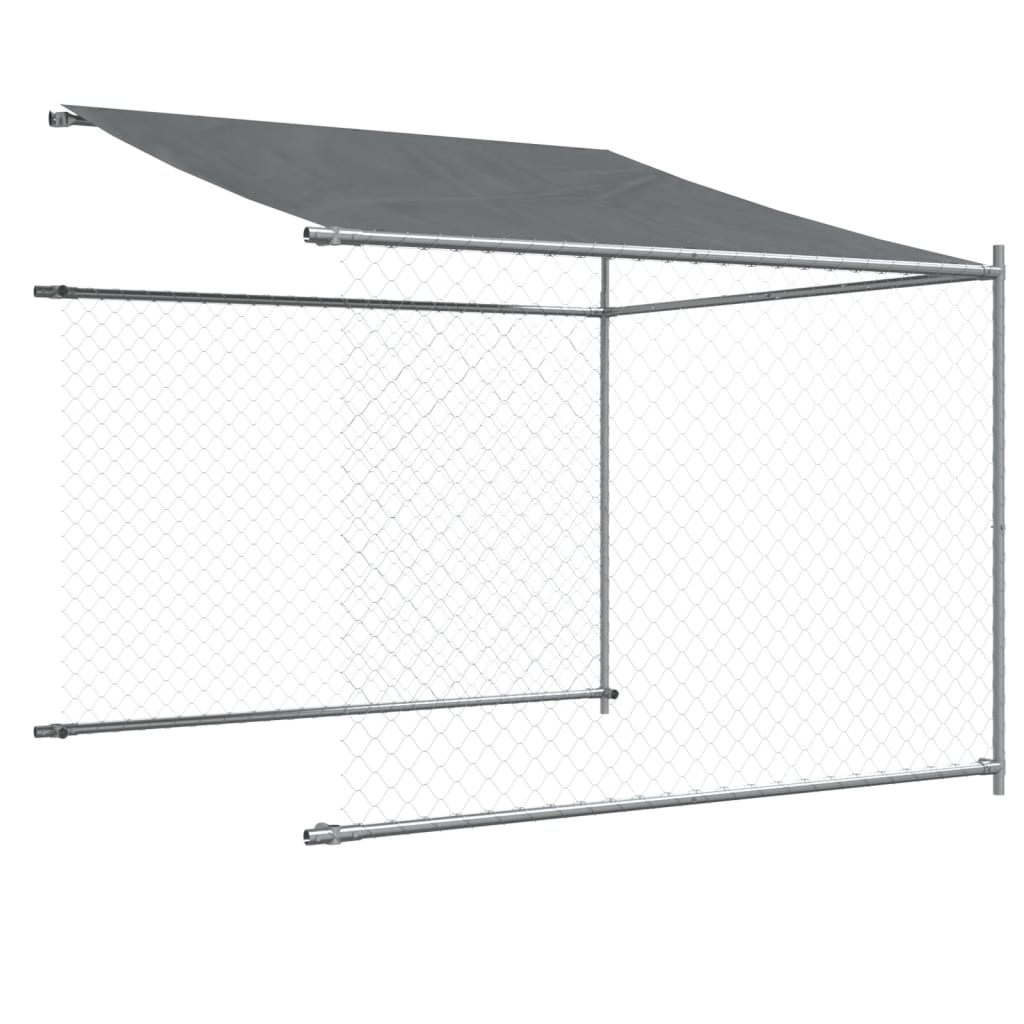 Cage Pour Chien Avec Toit Et Porte Gris 12X2X2M Acier Galvanisé