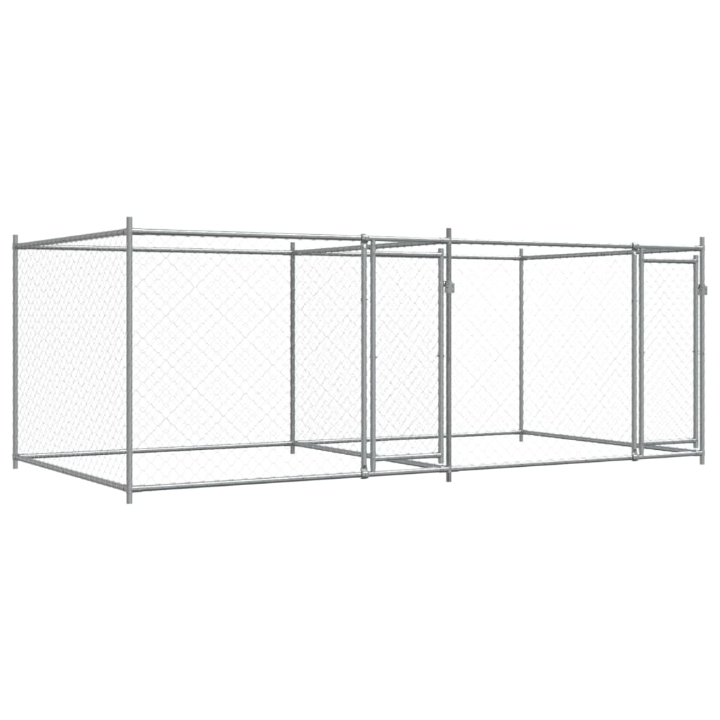 Cage Pour Chien Avec Portes Gris 4X2X1,5 M Acier Galvanisé