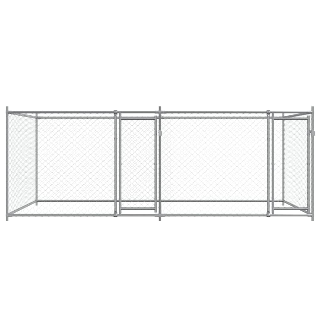 Cage Pour Chien Avec Portes Gris 4X2X1,5 M Acier Galvanisé