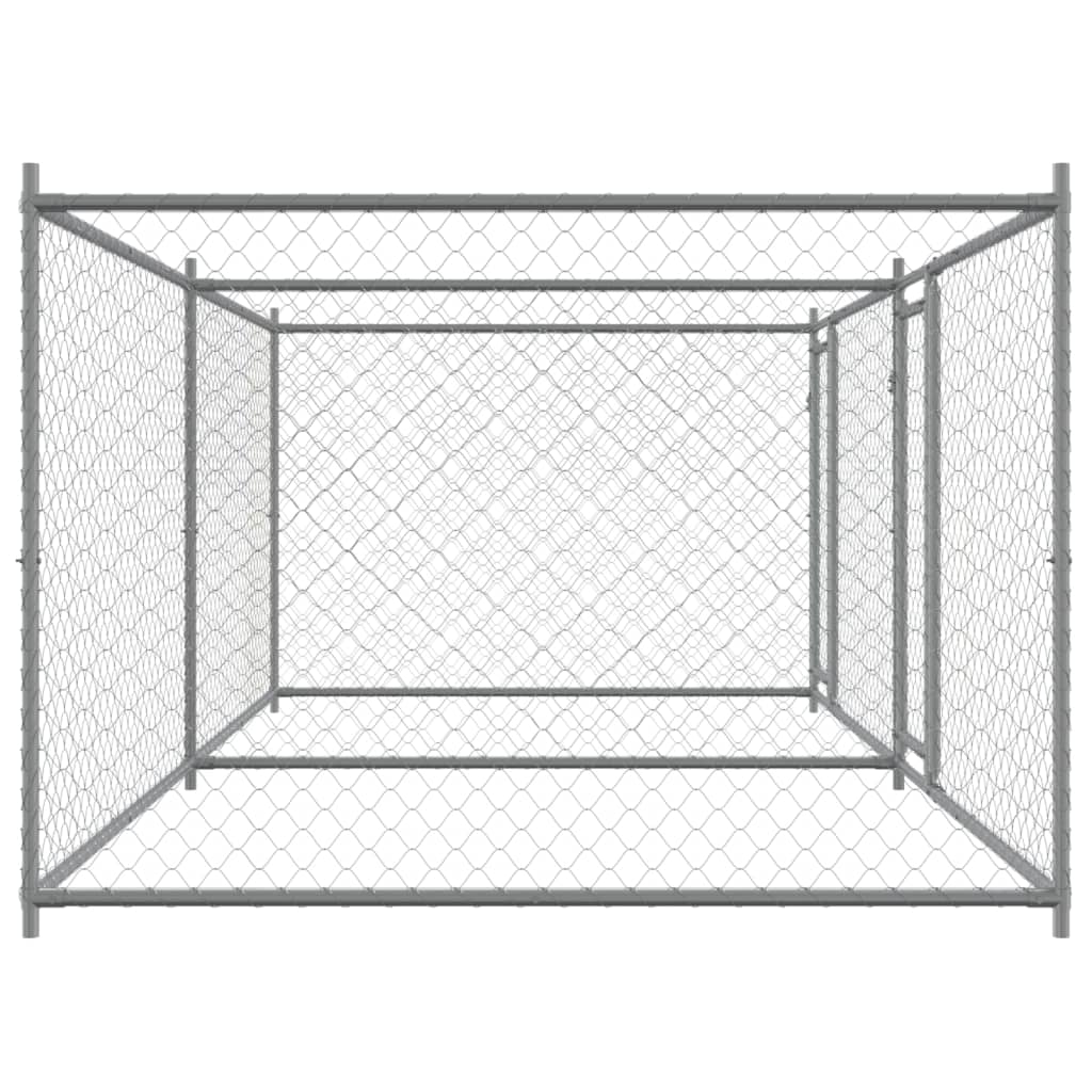 Cage Pour Chien Avec Portes Gris 4X2X1,5 M Acier Galvanisé