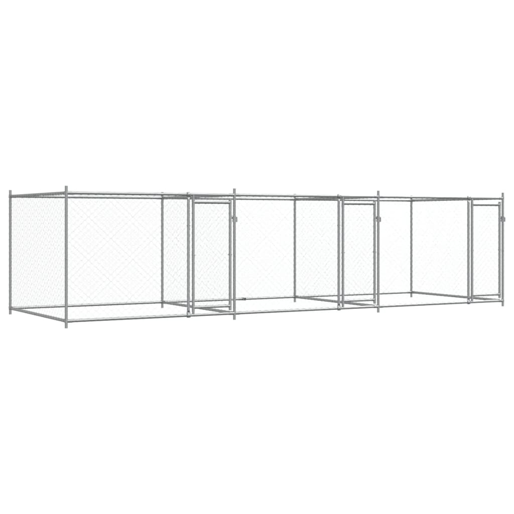 Cage Pour Chien Avec Portes Gris 6X2X1,5 M Acier Galvanisé