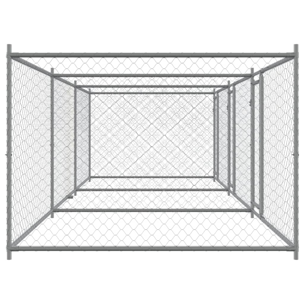 Cage Pour Chien Avec Portes Gris 6X2X1,5 M Acier Galvanisé