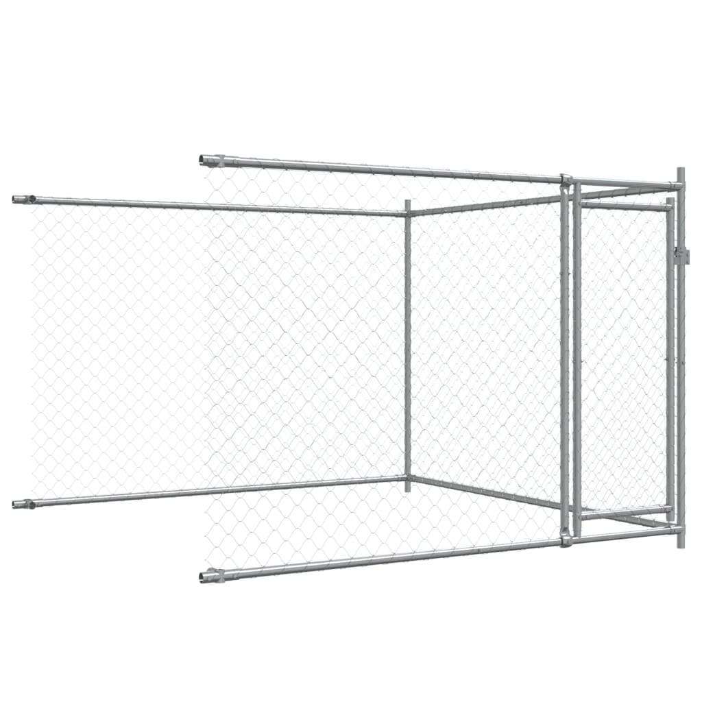Cage Pour Chien Avec Portes Gris 6X2X1,5 M Acier Galvanisé