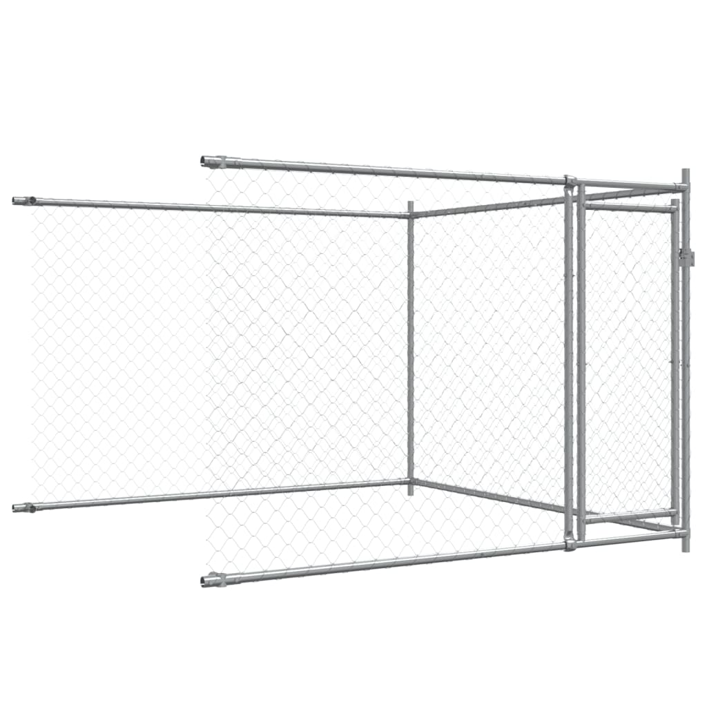 Cage Pour Chien Avec Portes Gris 8X2X1,5 M Acier Galvanisé