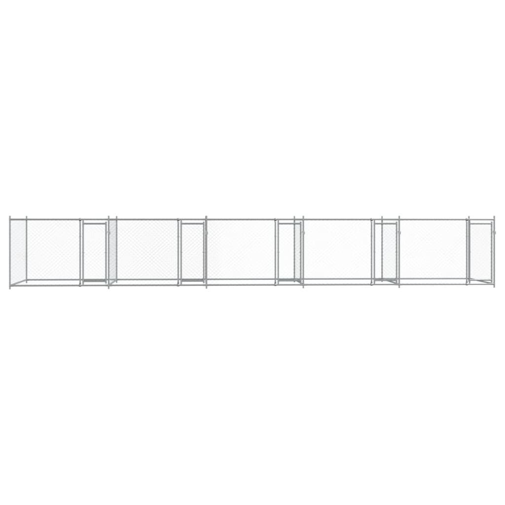 Cage Pour Chien Avec Portes Gris 10X2X1,5 M Acier Galvanisé