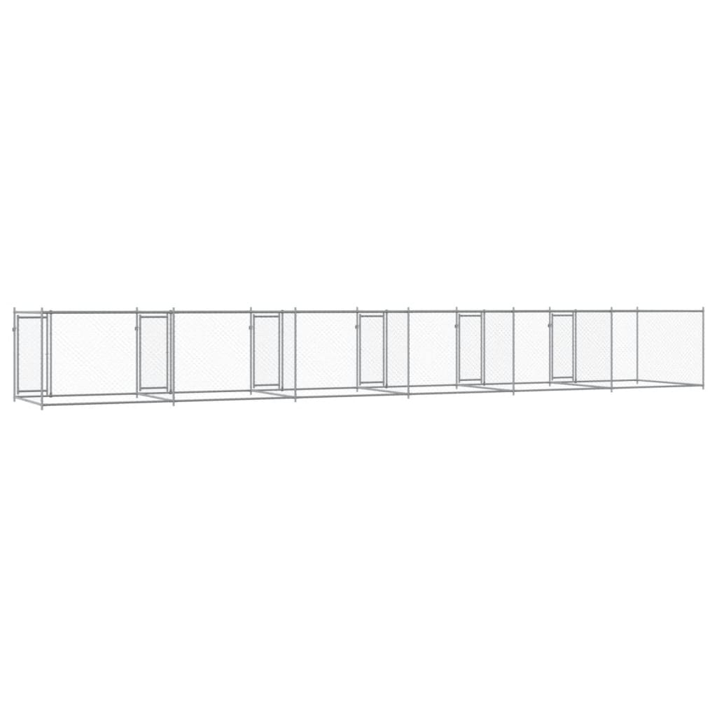 Cage Pour Chien Avec Portes Gris 12X2X1,5 M Acier Galvanisé