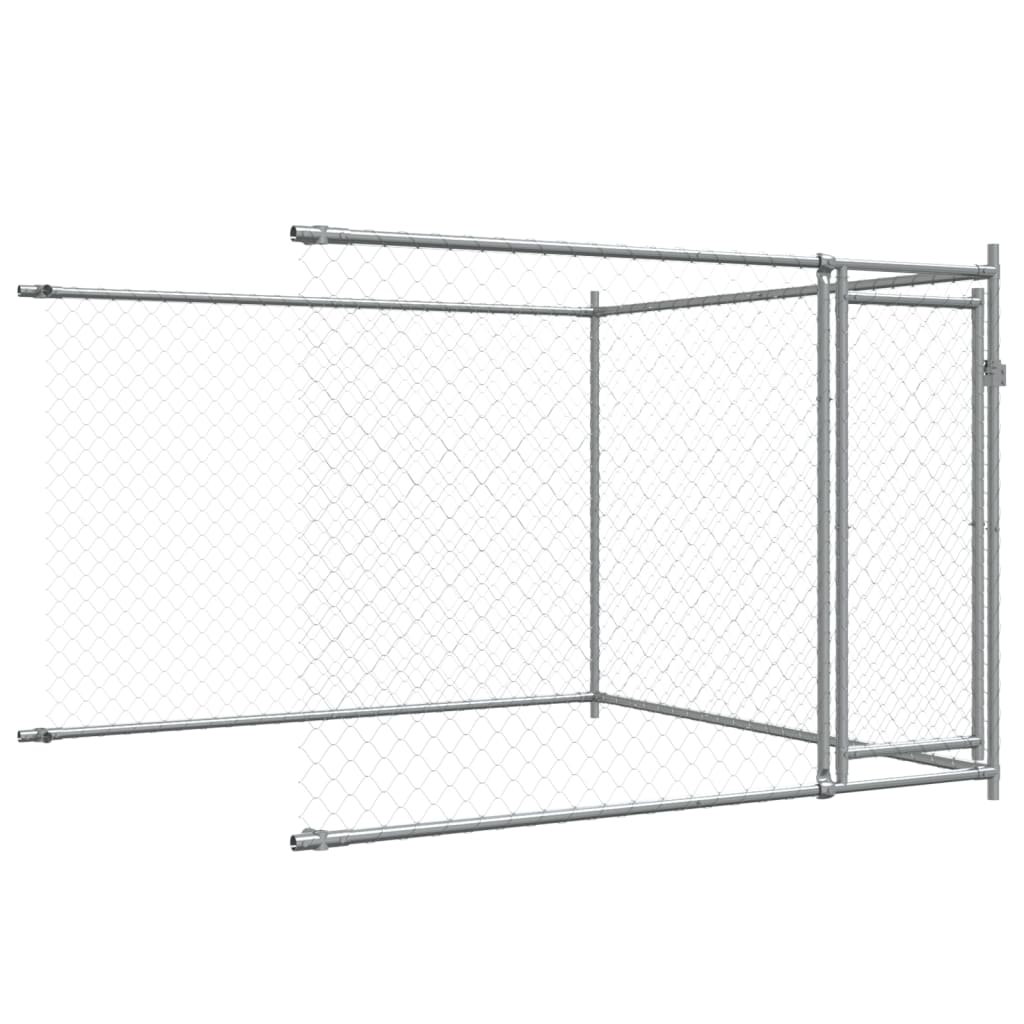 Cage Pour Chien Avec Portes Gris 12X2X1,5 M Acier Galvanisé