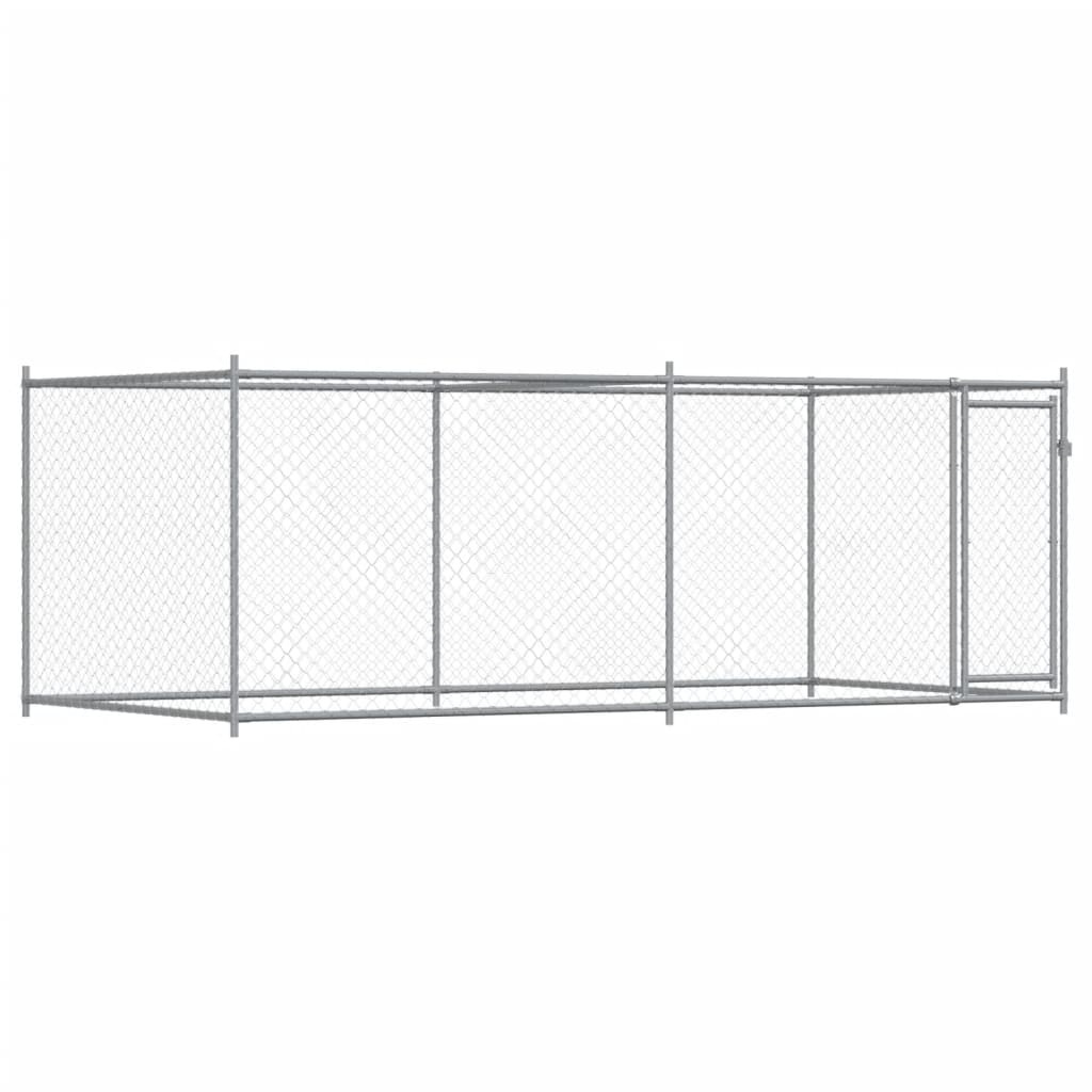 Cage Pour Chien Avec Porte Gris 4X2X1,5 M Acier Galvanisé