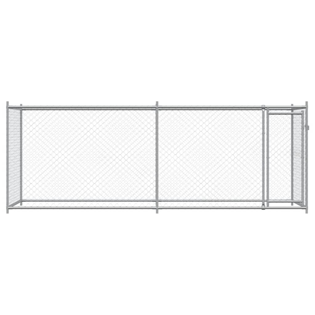 Cage Pour Chien Avec Porte Gris 4X2X1,5 M Acier Galvanisé