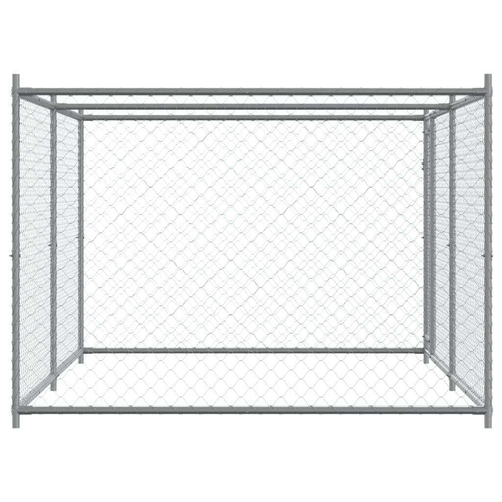 Cage Pour Chien Avec Porte Gris 4X2X1,5 M Acier Galvanisé