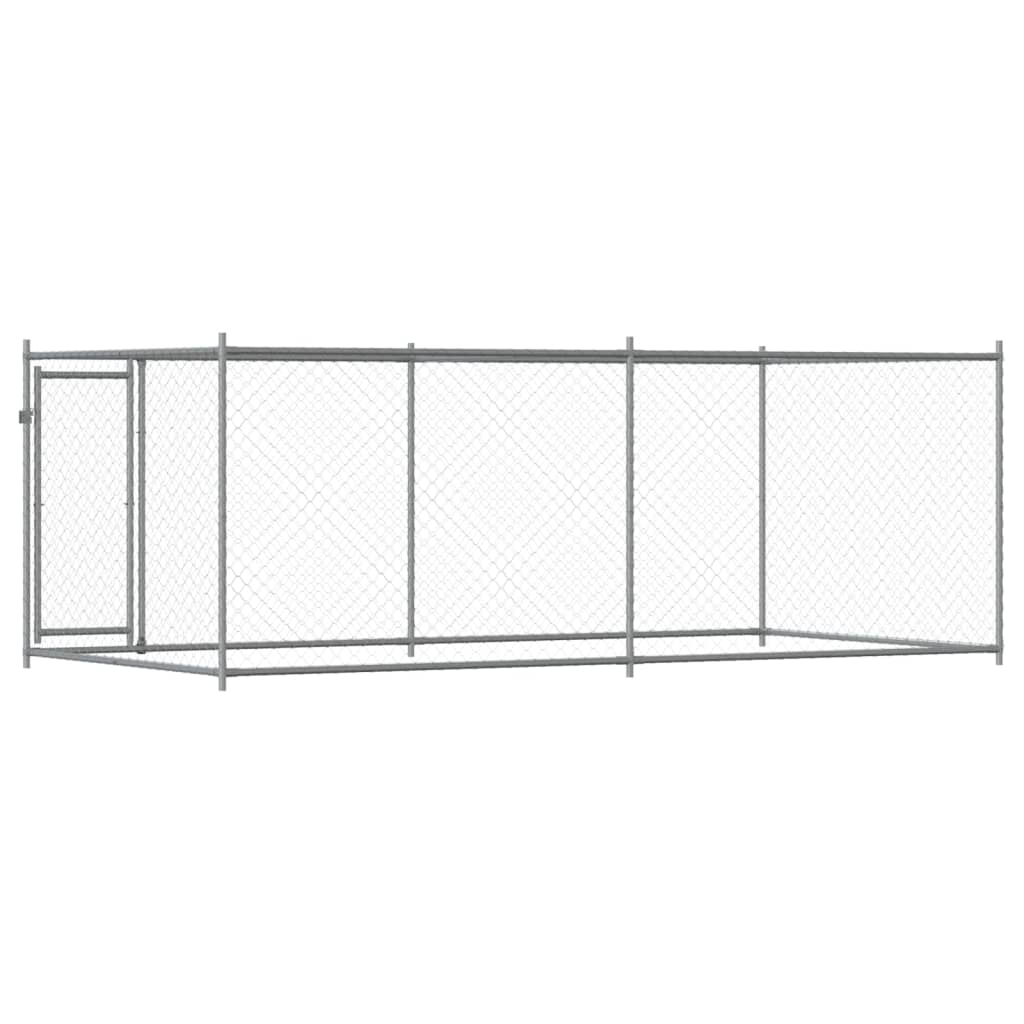 Cage Pour Chien Avec Porte Gris 4X2X1,5 M Acier Galvanisé