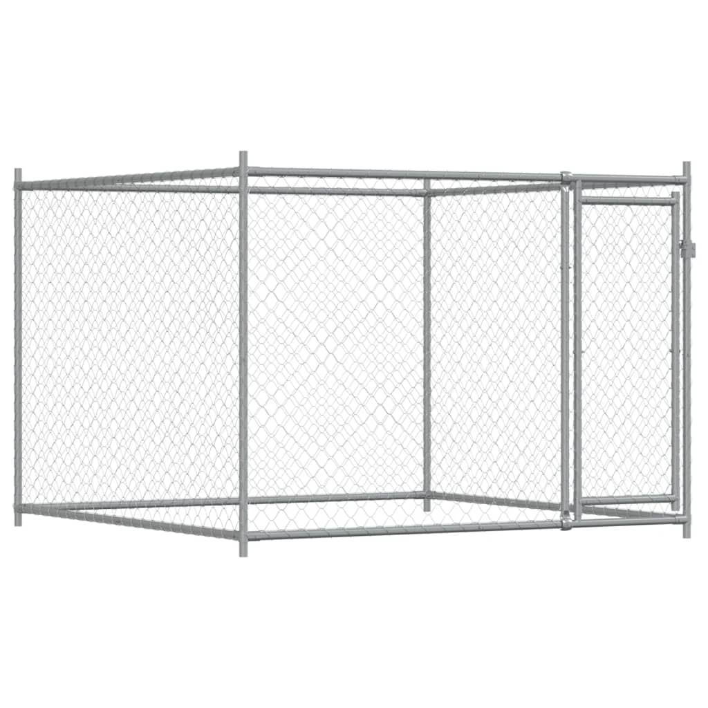 Cage Pour Chien Avec Porte Gris 4X2X1,5 M Acier Galvanisé