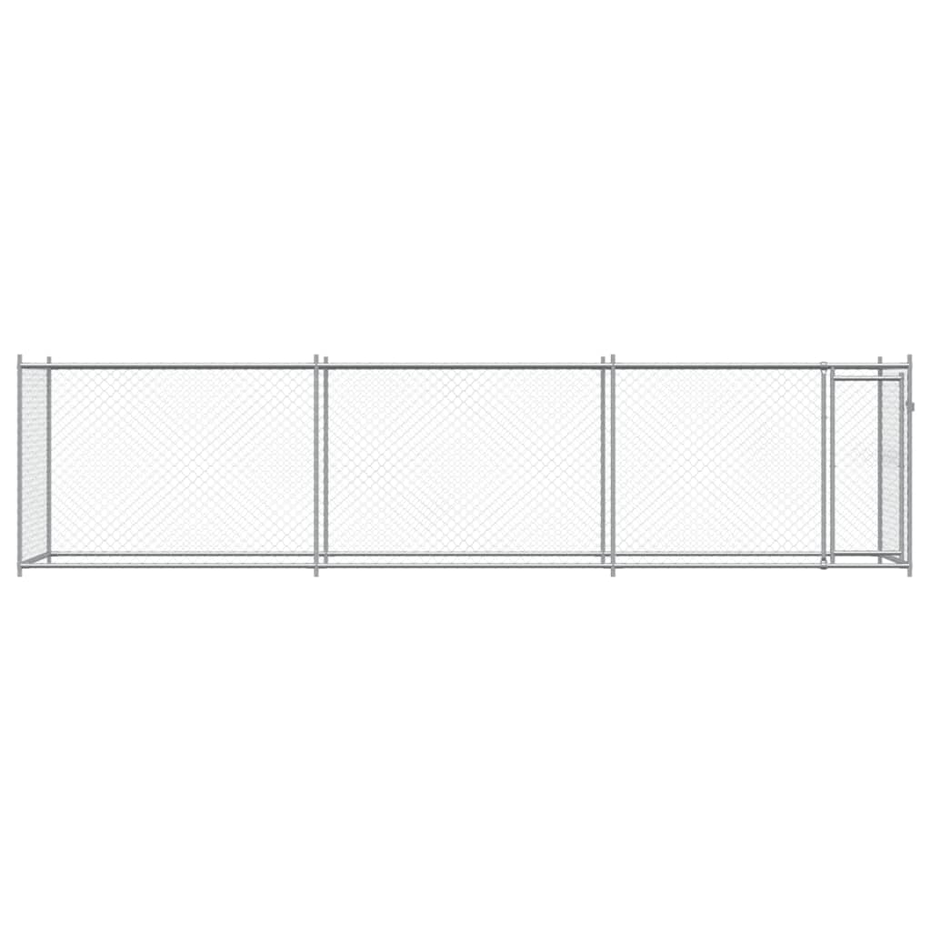 Cage Pour Chien Avec Porte Gris 6X2X1,5 M Acier Galvanisé