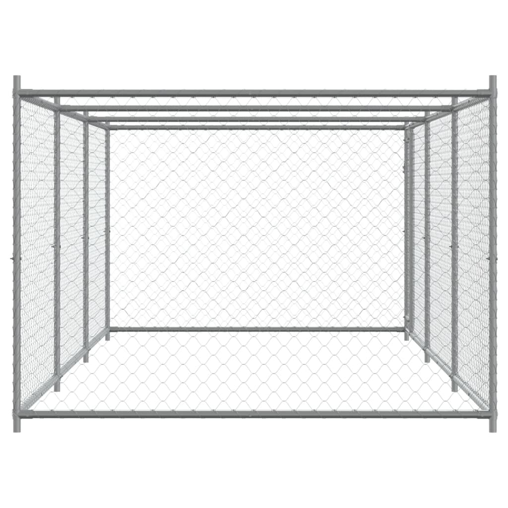 Cage Pour Chien Avec Porte Gris 6X2X1,5 M Acier Galvanisé
