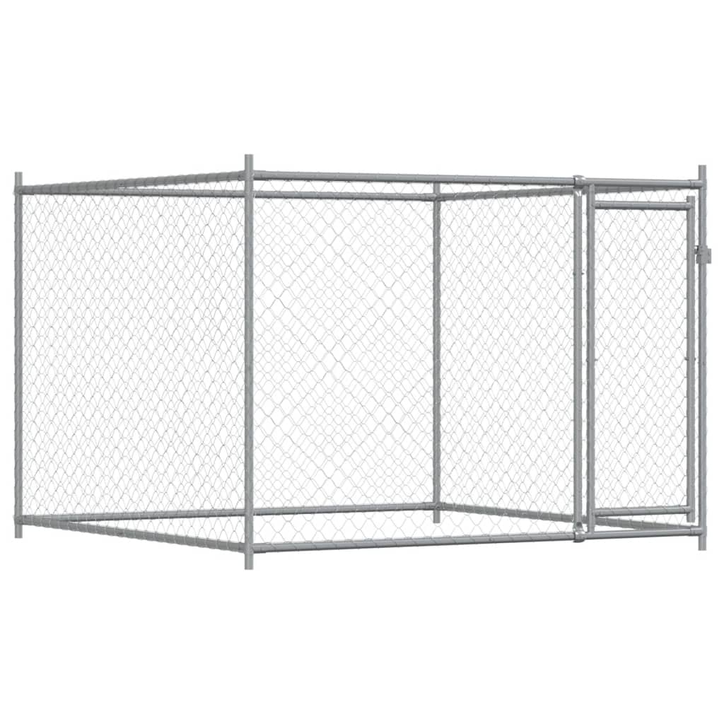 Cage Pour Chien Avec Porte Gris 6X2X1,5 M Acier Galvanisé
