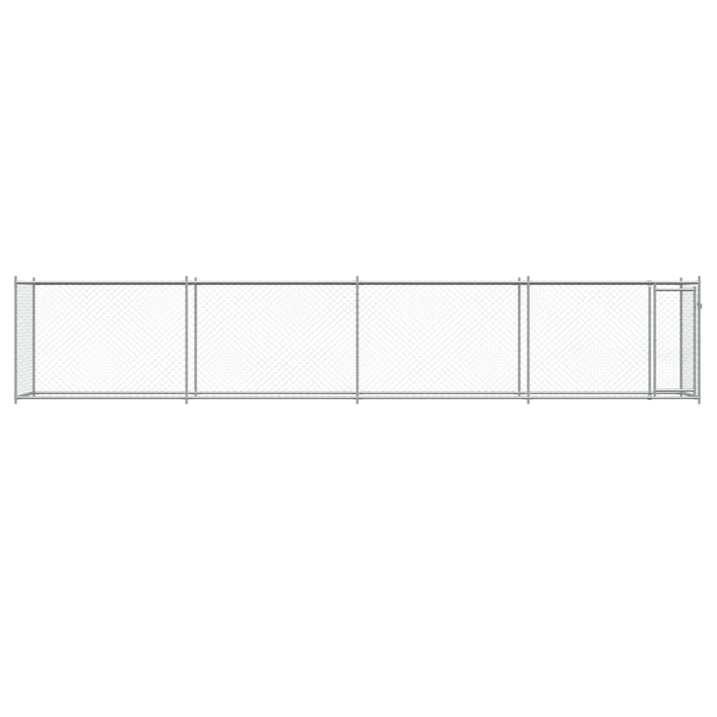Cage Pour Chien Avec Porte Gris 8X2X1,5 M Acier Galvanisé