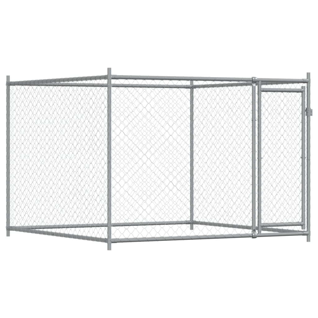 Cage Pour Chien Avec Porte Gris 8X2X1,5 M Acier Galvanisé
