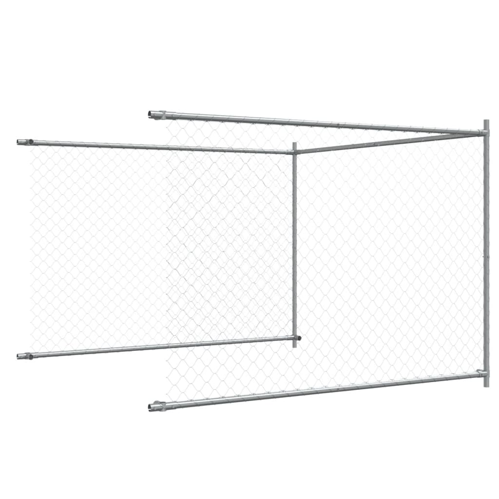Cage Pour Chien Avec Porte Gris 8X2X1,5 M Acier Galvanisé