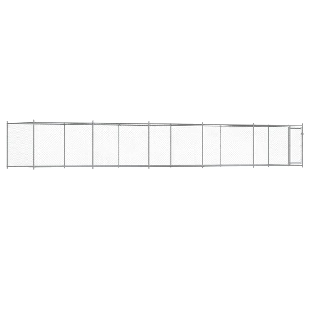 Cage Pour Chien Avec Porte Gris 10X2X1,5 M Acier Galvanisé
