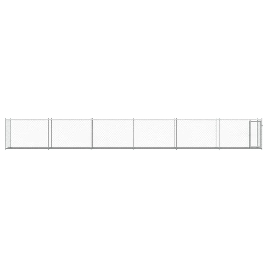 Cage Pour Chien Avec Porte Gris 12X2X1,5 M Acier Galvanisé