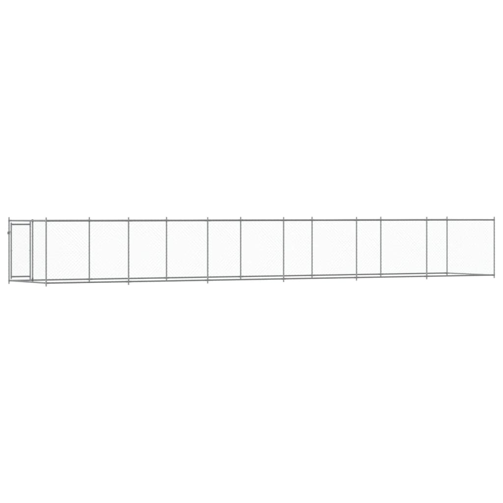 Cage Pour Chien Avec Porte Gris 12X2X1,5 M Acier Galvanisé