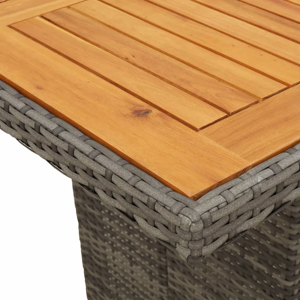 Ensemble À Manger De Jardin 9 Pcs Coussins Gris Résine Tressée