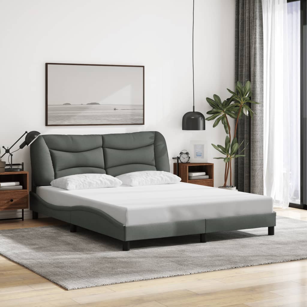 Cadre De Lit Sans Matelas Hvar Tissu