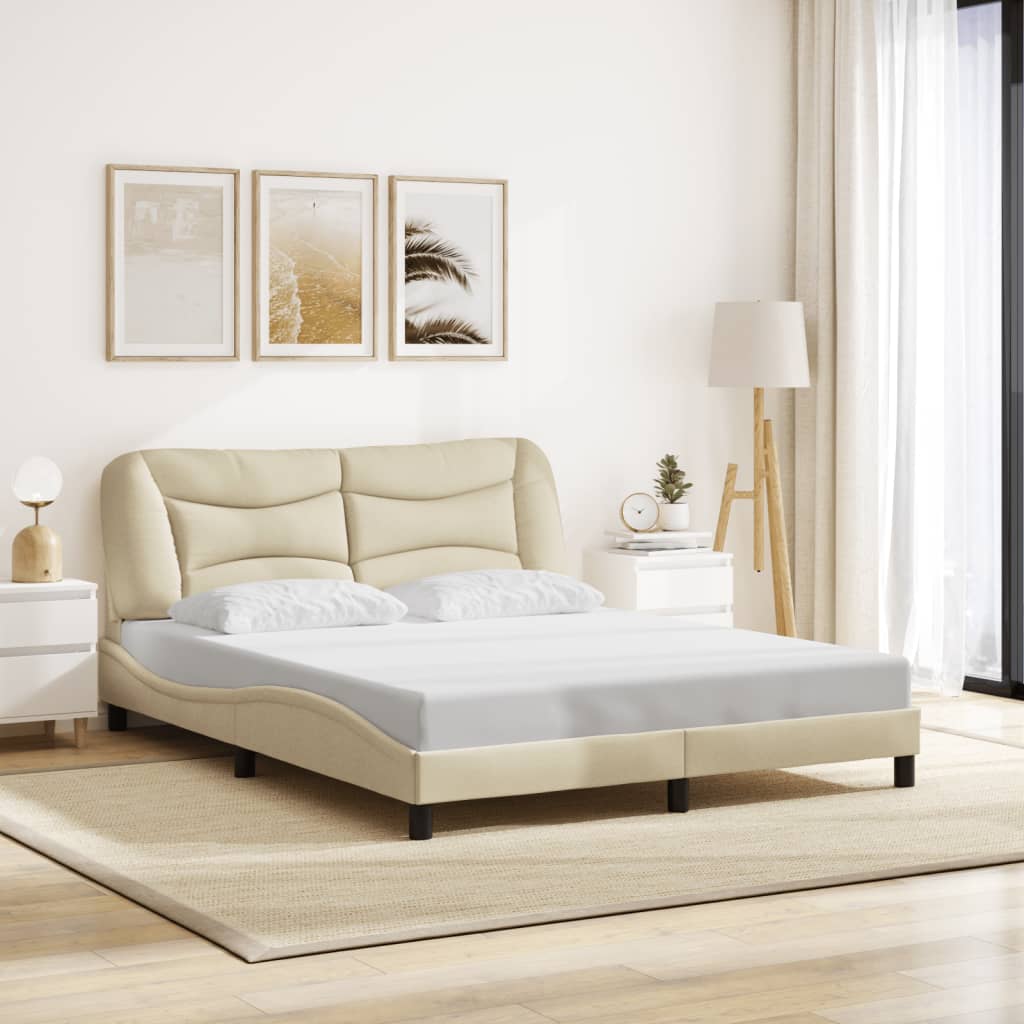 Cadre De Lit Sans Matelas Hvar Tissu