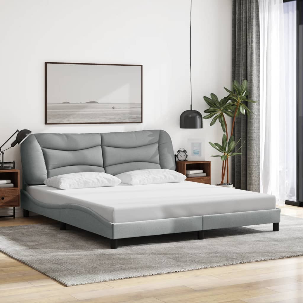 Cadre De Lit Sans Matelas Hvar Tissu