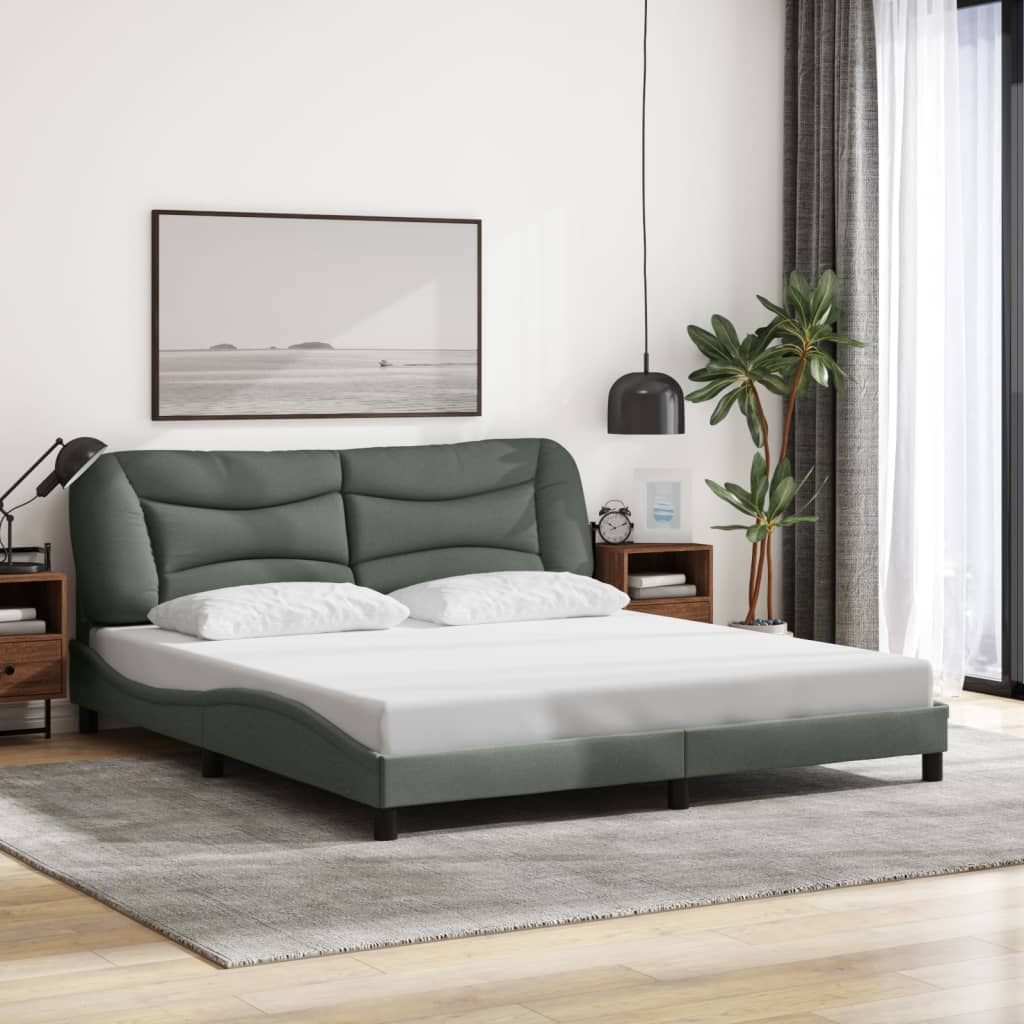 Cadre De Lit Sans Matelas Hvar Tissu