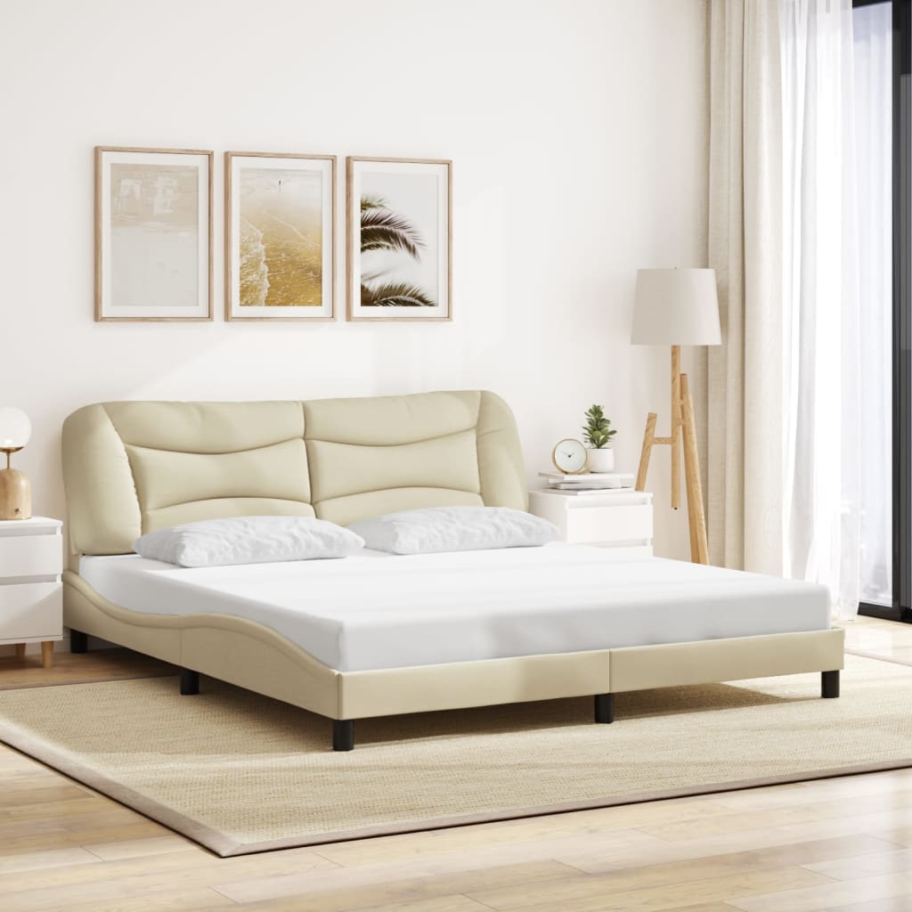 Cadre De Lit Sans Matelas Hvar Tissu