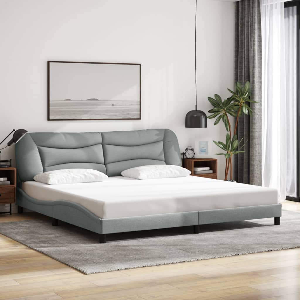 Cadre De Lit Sans Matelas Hvar Tissu