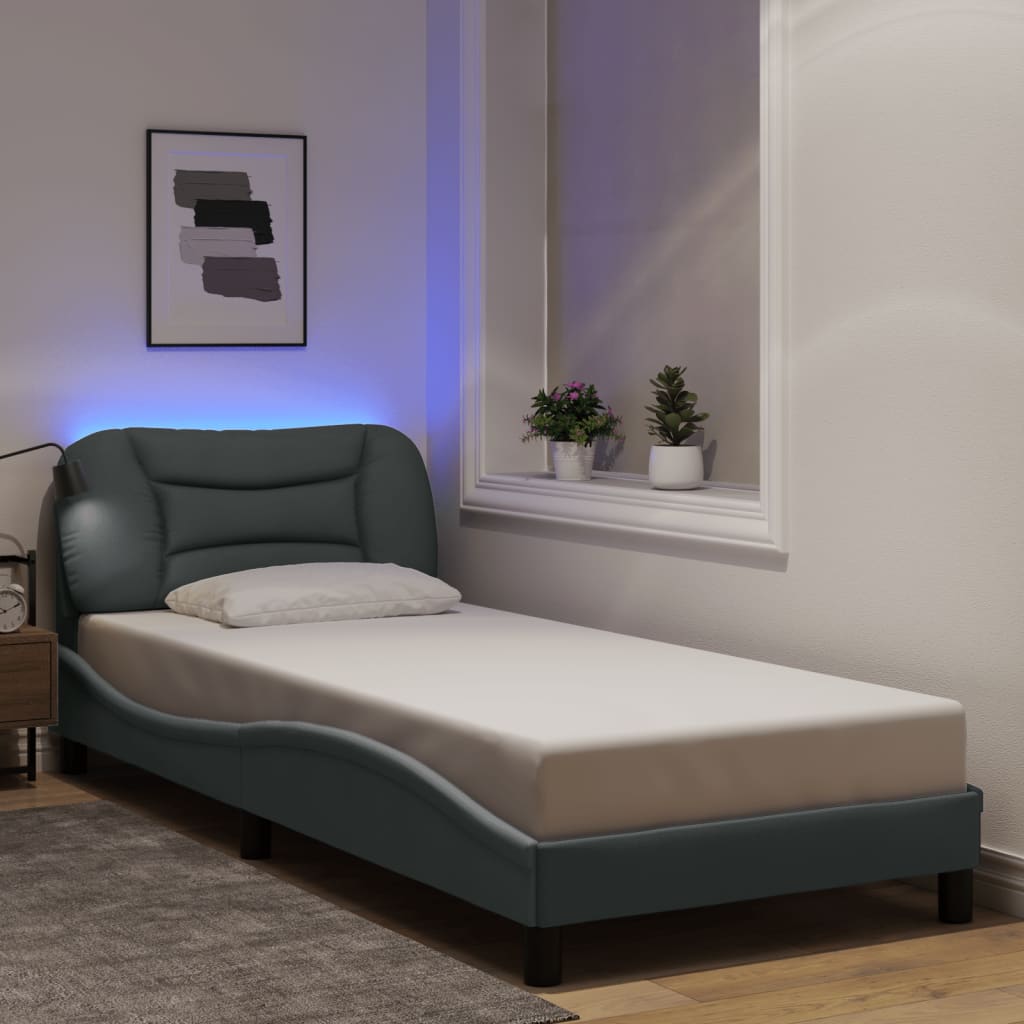 Cadre De Lit Avec Led Sans Matelas Hvar Tissu