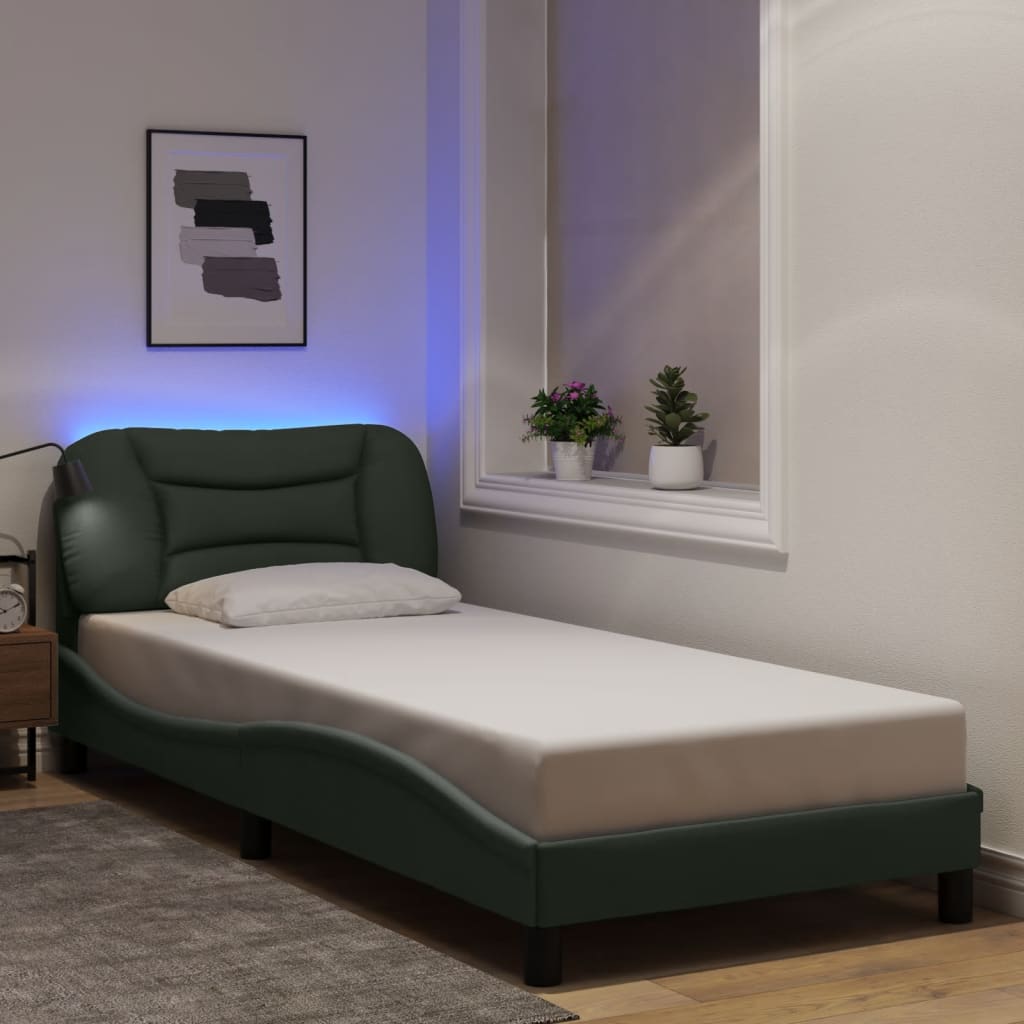 Cadre De Lit Avec Led Sans Matelas Hvar Tissu