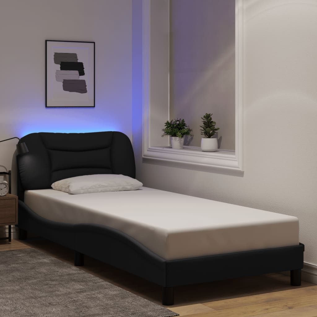 Cadre De Lit Avec Led Sans Matelas Hvar Tissu