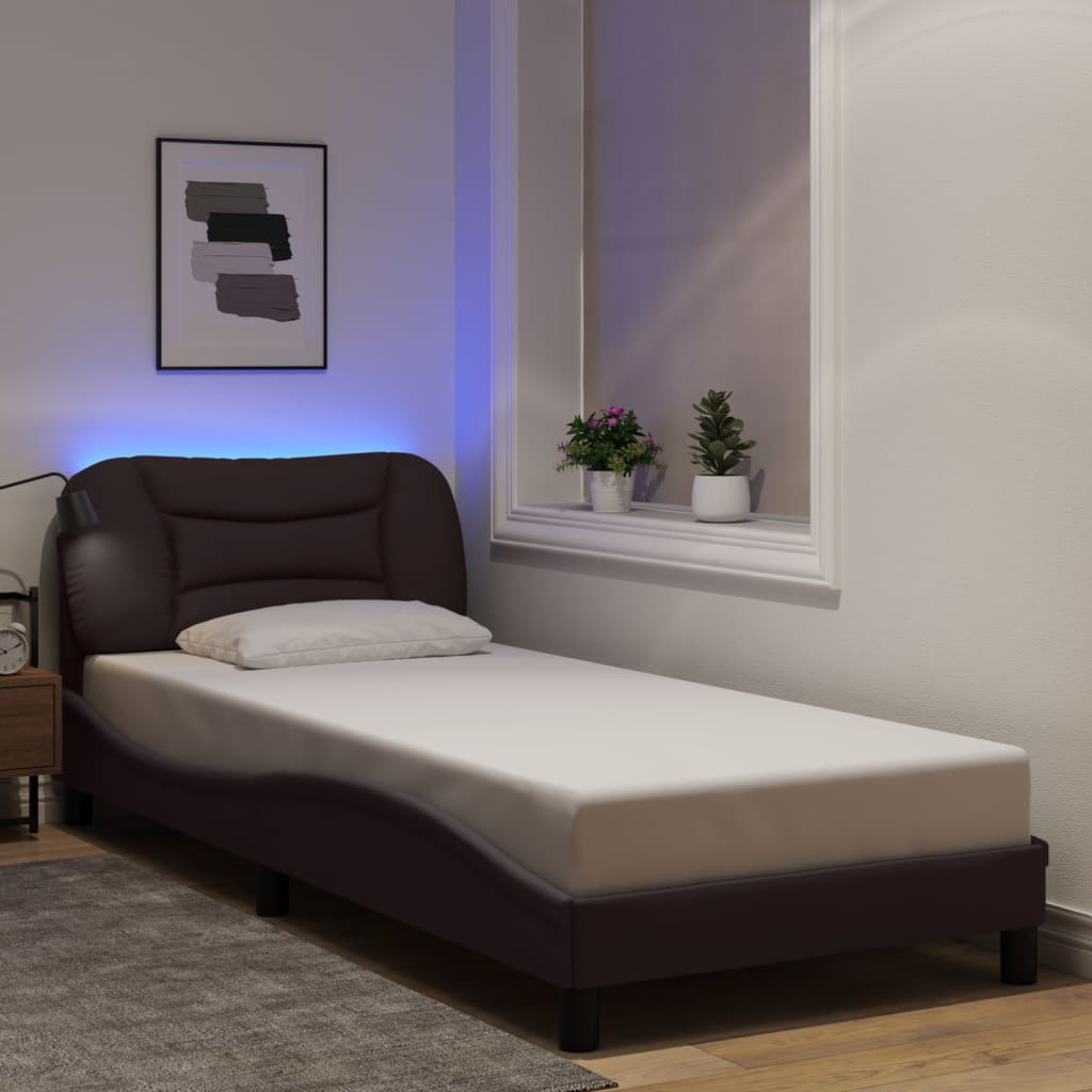 Cadre De Lit Avec Led Sans Matelas Hvar Tissu