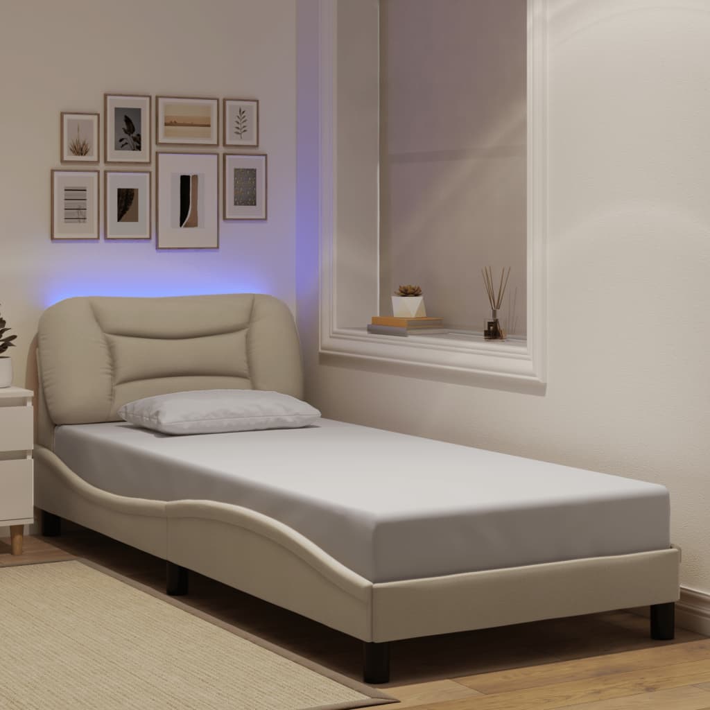 Cadre De Lit Avec Led Sans Matelas Hvar Tissu