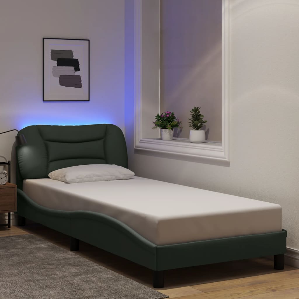Cadre De Lit Avec Led Sans Matelas Hvar Tissu