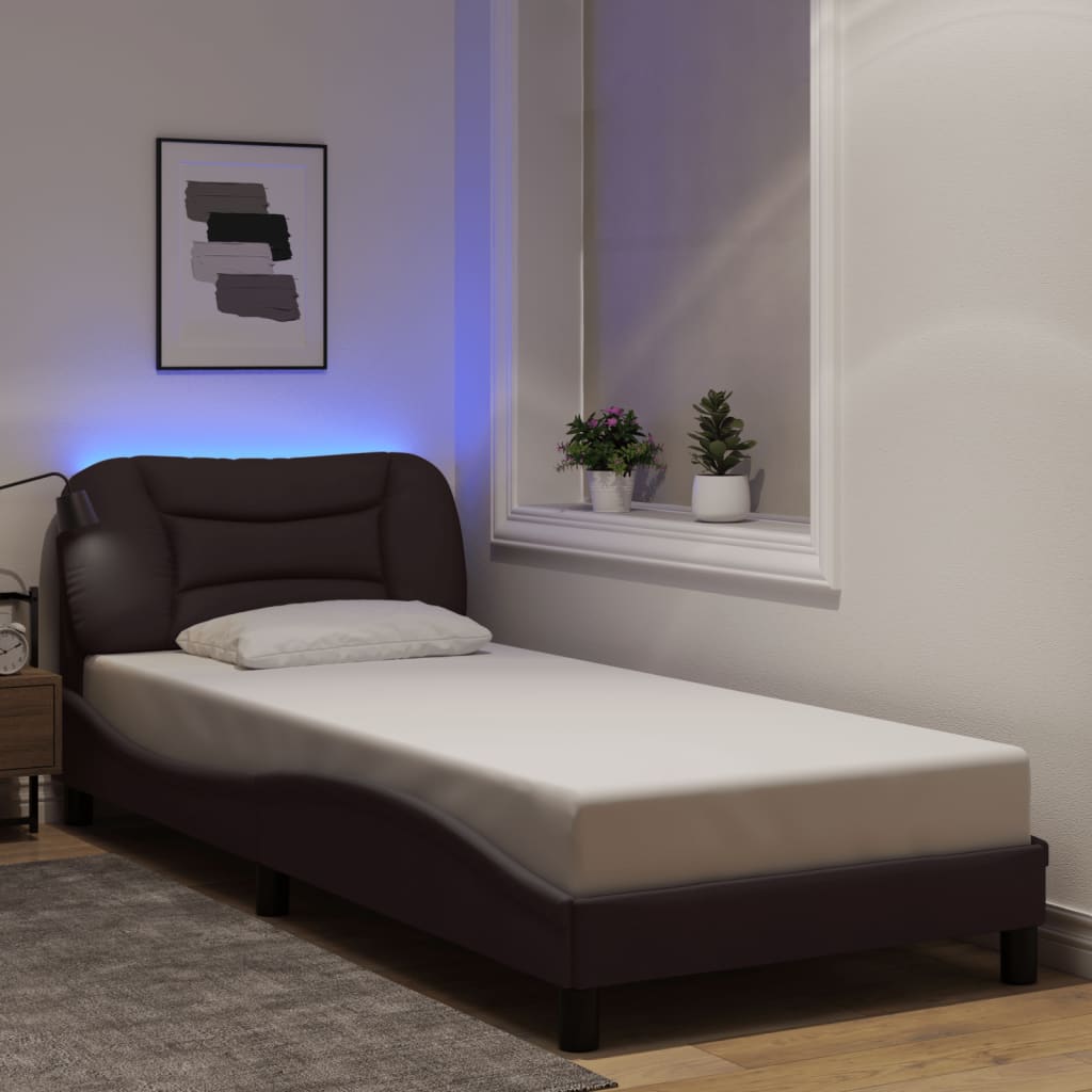 Cadre De Lit Avec Led Sans Matelas Hvar Tissu