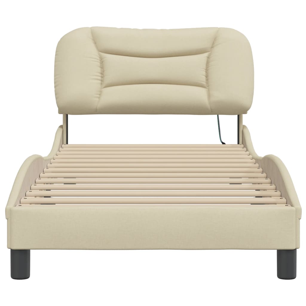 Cadre De Lit Avec Led Sans Matelas Hvar Tissu