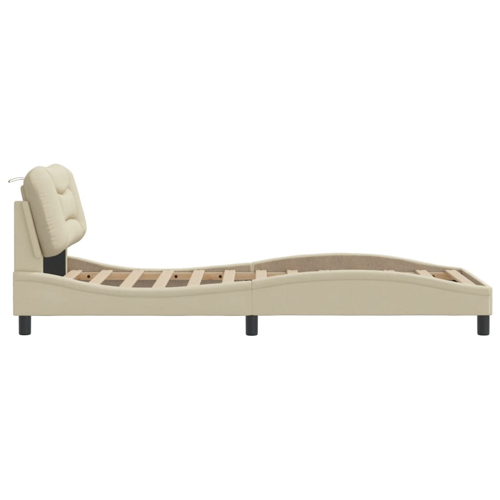 Cadre De Lit Avec Led Sans Matelas Hvar Tissu