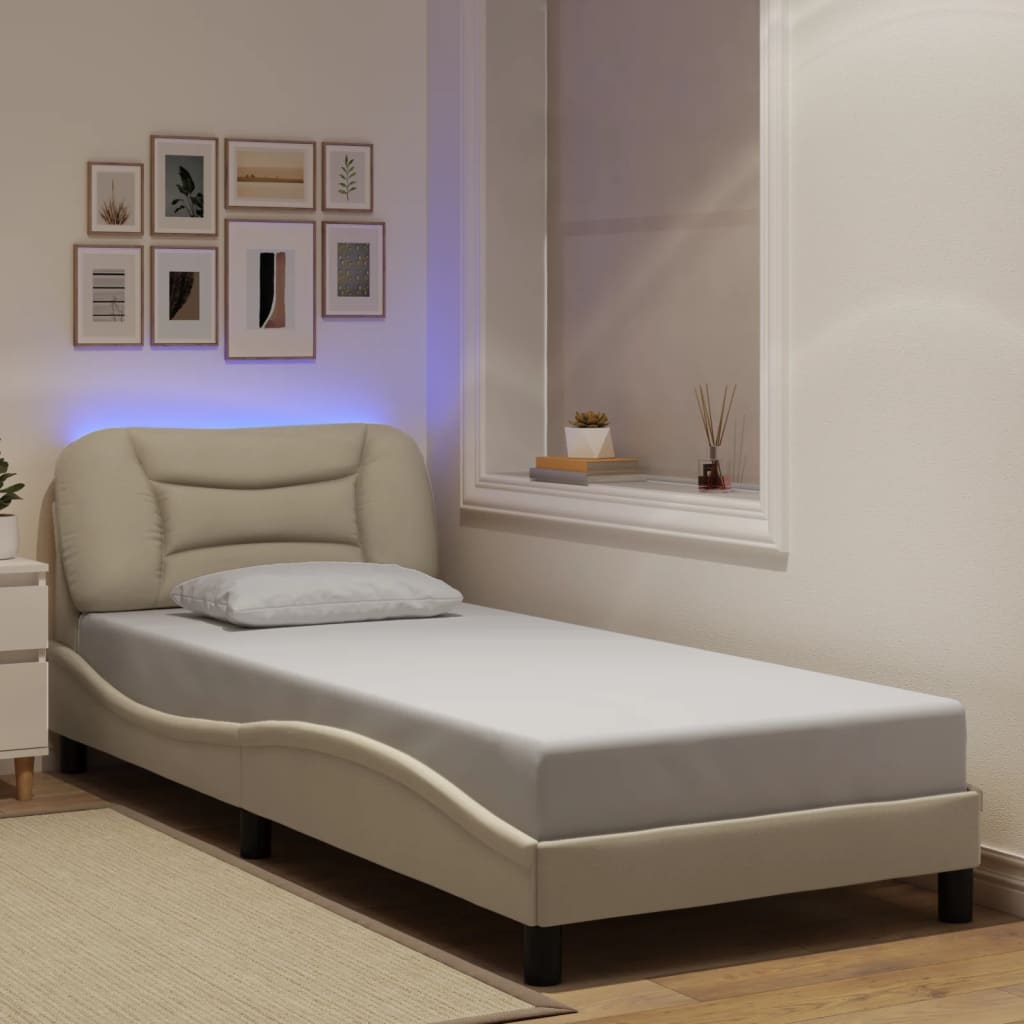 Cadre De Lit Avec Led Sans Matelas Hvar Tissu