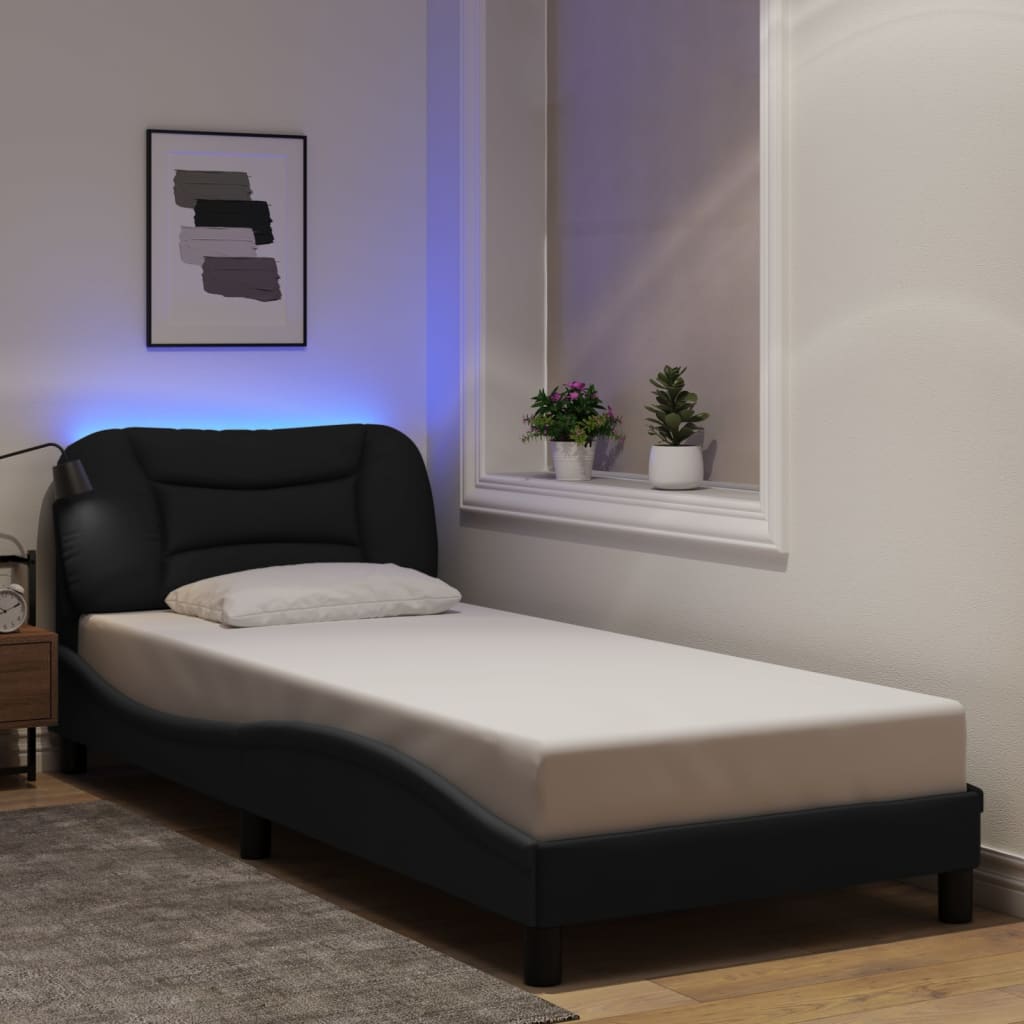 Cadre De Lit Avec Led Sans Matelas Hvar Tissu