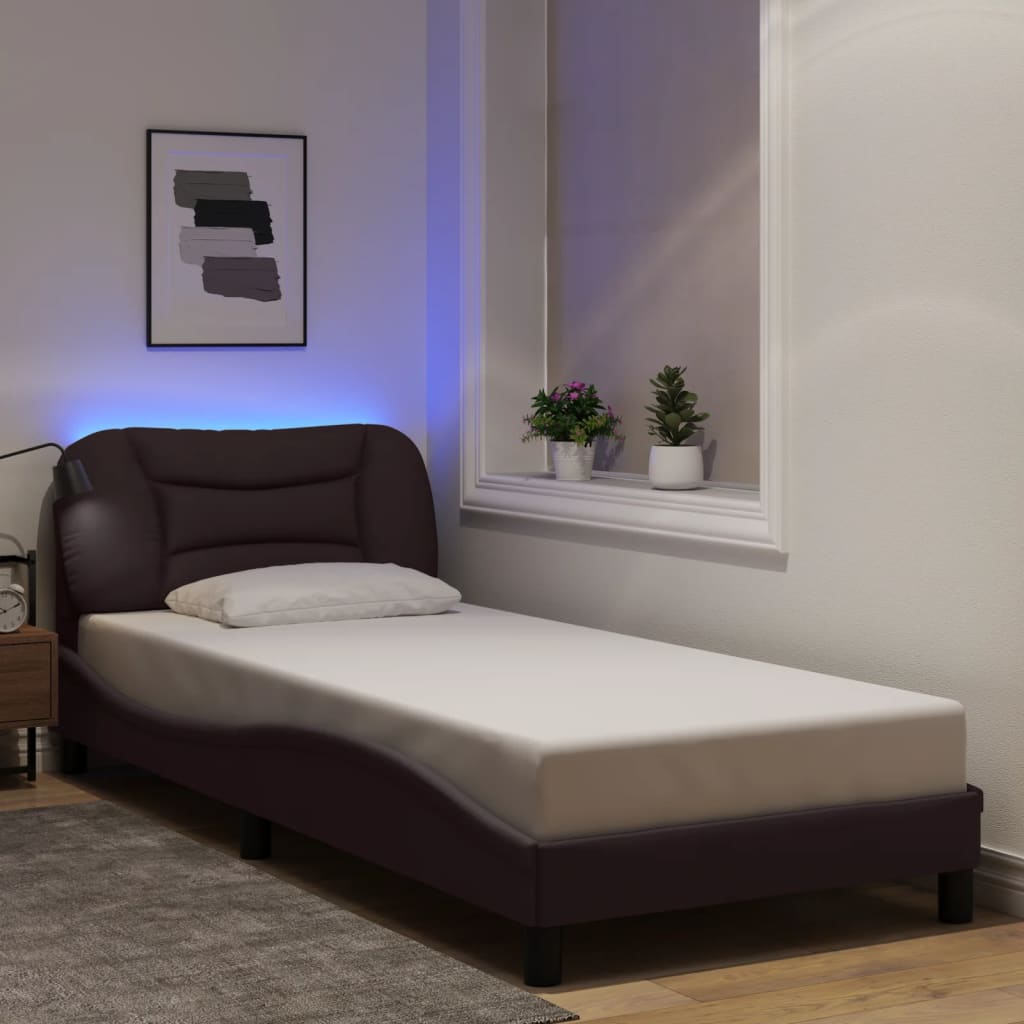 Cadre De Lit Avec Led Sans Matelas Hvar Tissu