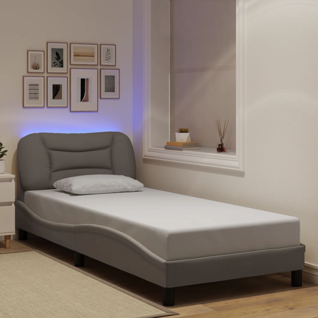 Cadre De Lit Avec Led Sans Matelas Hvar Tissu