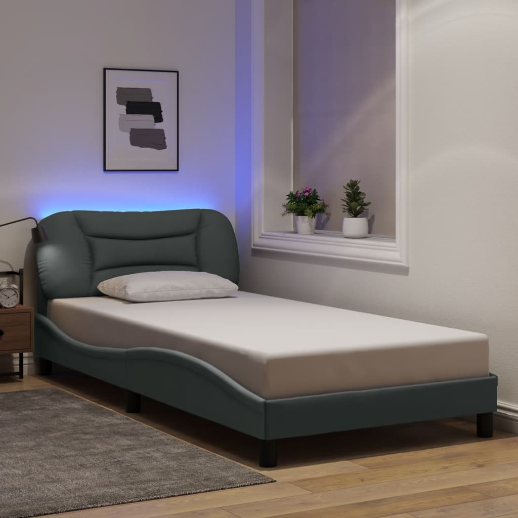Cadre De Lit Avec Led Sans Matelas Hvar Tissu