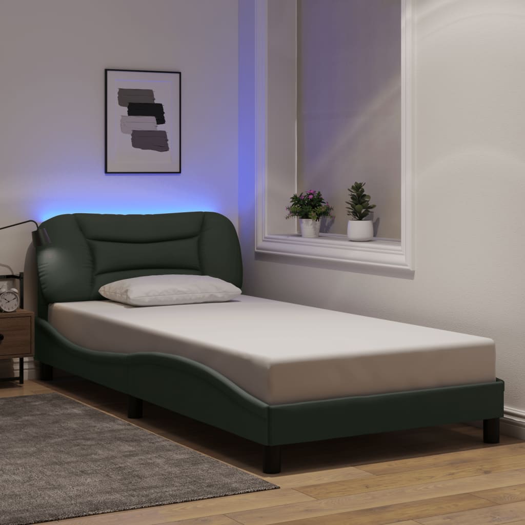 Cadre De Lit Avec Led Sans Matelas Hvar Tissu