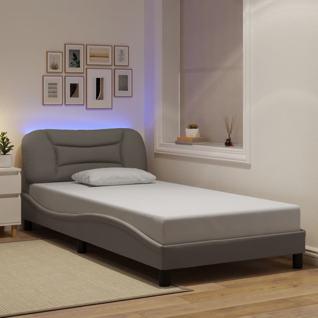 Cadre De Lit Avec Led Sans Matelas Hvar Tissu