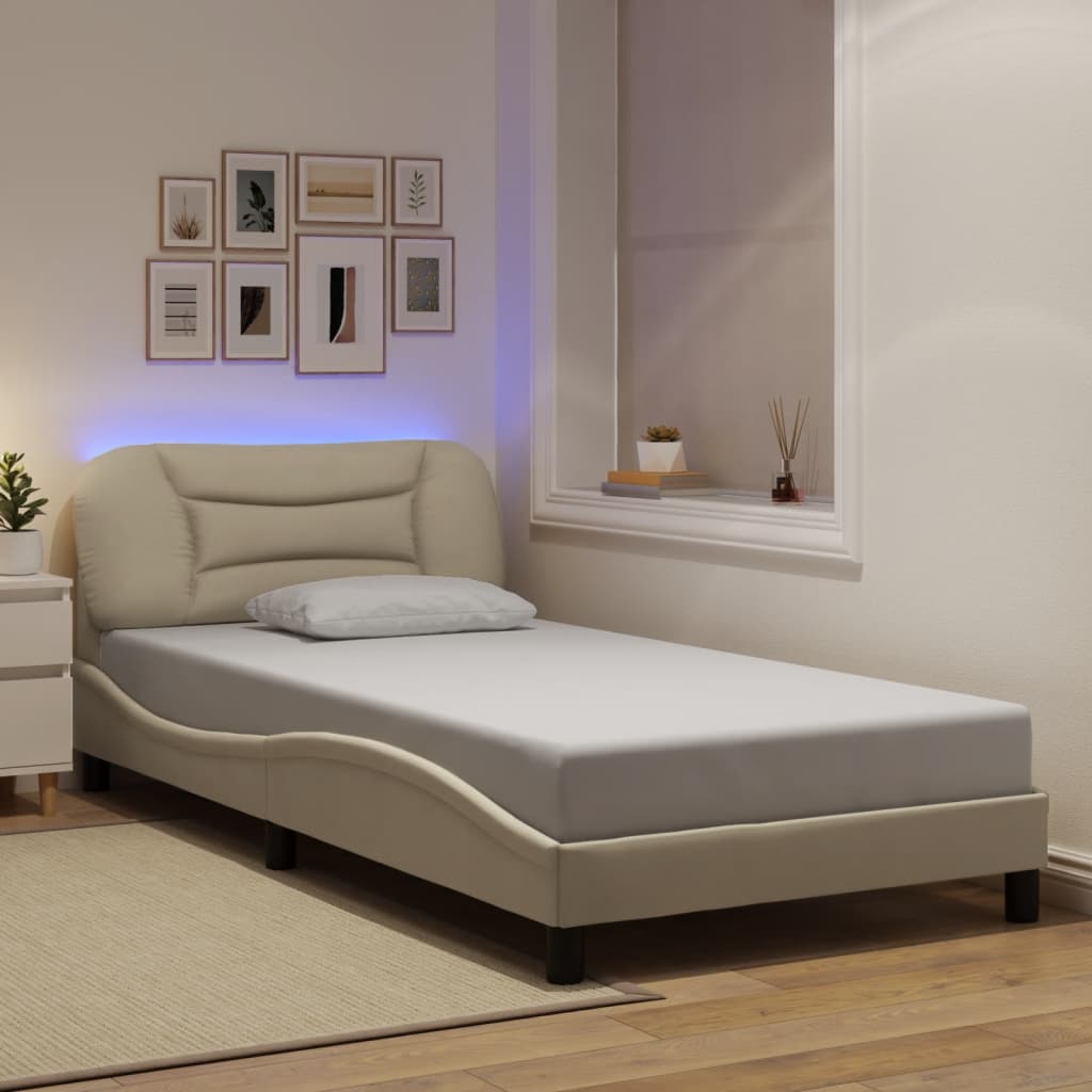 Cadre De Lit Avec Led Sans Matelas Hvar Tissu